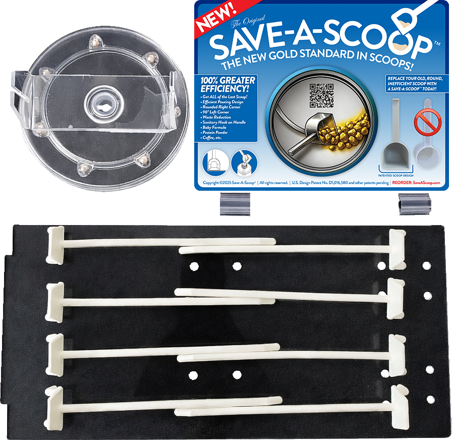 Dealer rack components, clips, and hooks